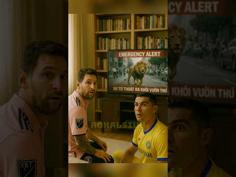 Sư Tử xổng chuổng và hành trình của Ronaldo và Messi  #ronaldo #cr7 #brainrot #football #messi