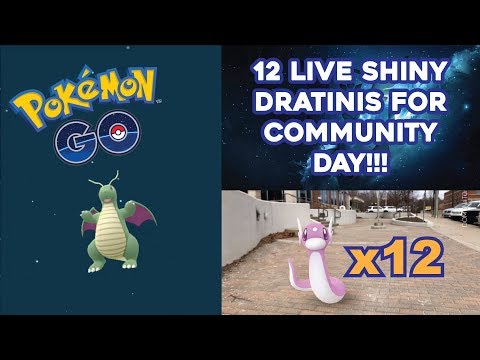 12 Live Shiny Dratini During Pokemon GO Community Day + Evolution + Perfect Dratini!!!