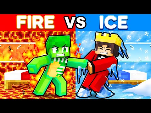 FIRE vs ICE House Build Battle in Minecraft!