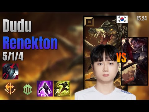 Dudu Top Renekton vs Darius lol KR solo rank Full Game 15.24 | 두두 레넥톤 vs 다리우스