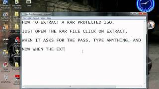 How to extract an iso from a password protected rar file.flv