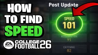 *Post Update* This Method Finds the FASTEST Players in CFB26 Dynasty