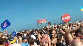 Inertia Tours Spring Break shots of Coke Beach Stage on South Padre Island - the crowd
