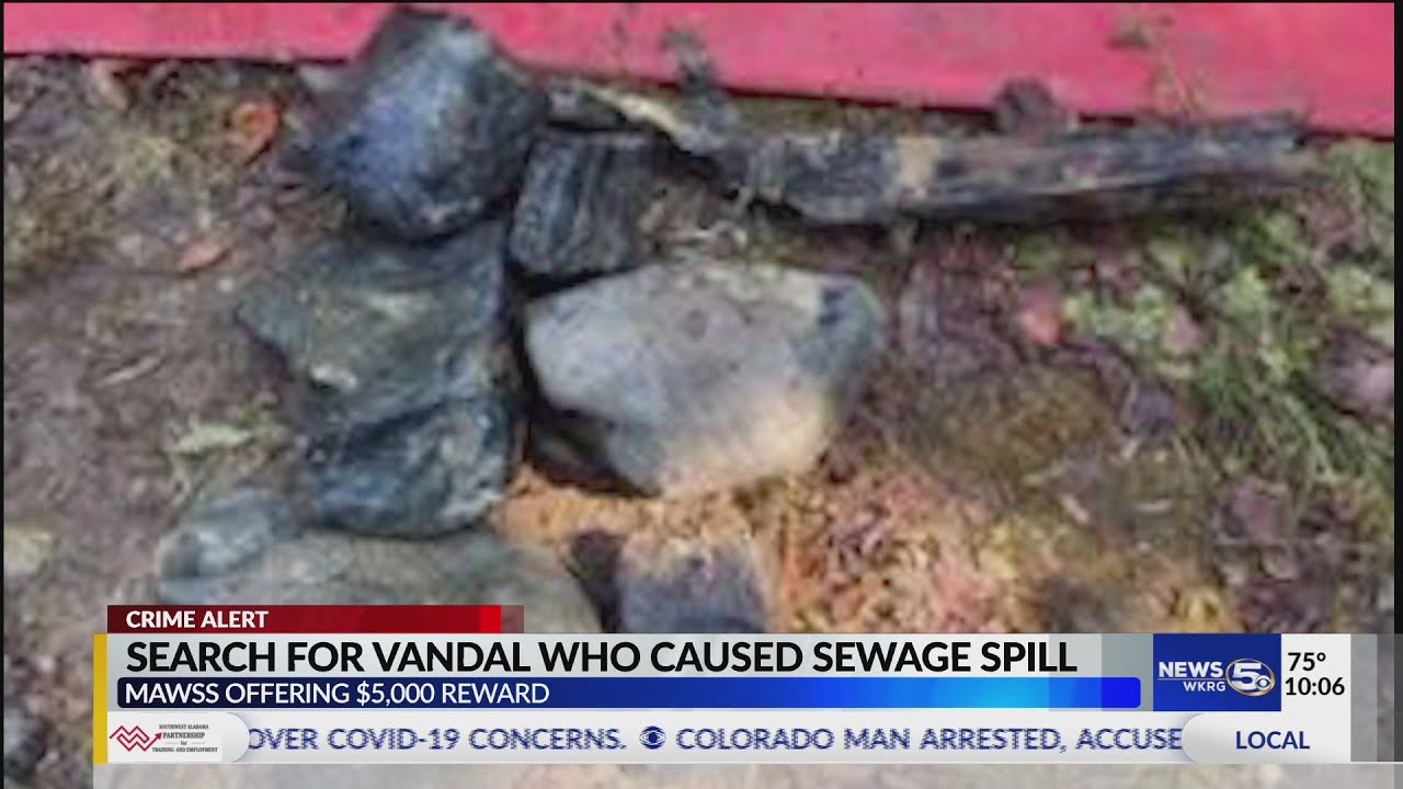 Search for vandal who caused sewage spill