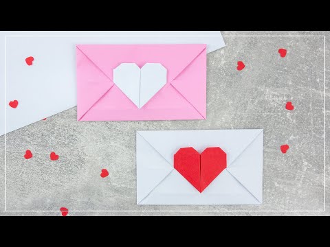 DIY Origami Briefumschlag falten | mit Origami Herz