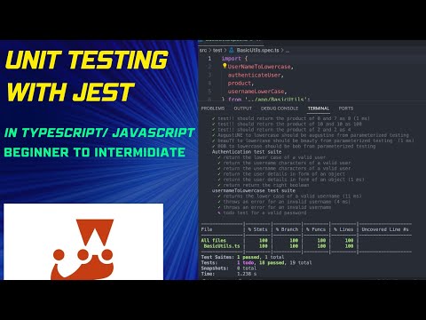 Unit testing with Jest in Typescript (beginner to intermediate).