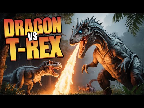 T-Rex vs Dragon Battle: Who's the Strongest?