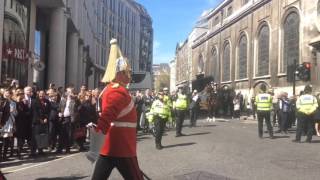 Household Cavalry's Freedom of the City of London parade - mounted section