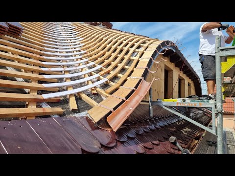 Biberschwanz Hechtgaube Teil 16 - Kupferrinne rund anbauen - Dachrinne Teil 4