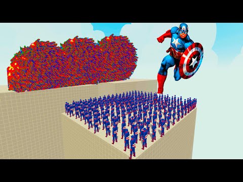 100x CAPTAIN AMERICA + 2x GIANT vs EVERY GOD - Totally Accurate Battle Simulator TABS
