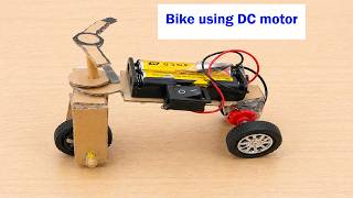 how to make motor bike using dc motor and cardboard | science project diy at home