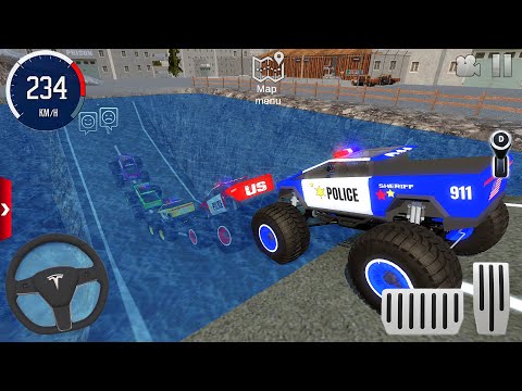 Police Monster Truck Mega Ramp Driving Tracks #2 - US Extreme Car Stunts Racing - Android Gameplay