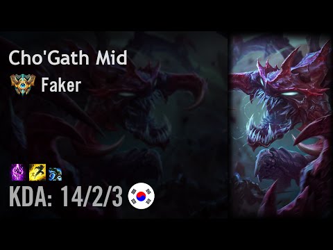 Cho'Gath Mid vs Ekko - Faker - KR Challenger Patch 6.16