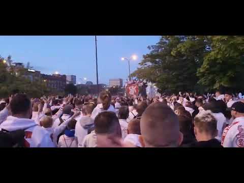 Przemarsz kibiców ŁKS u.