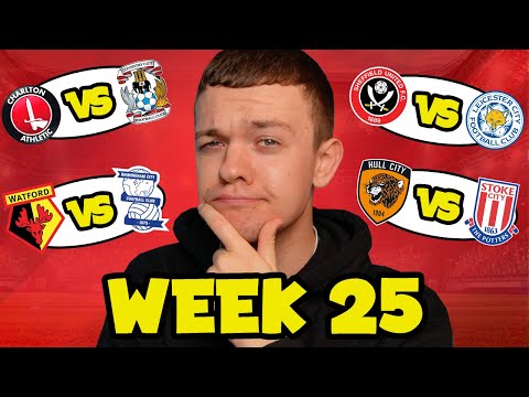 My Championship Week 25 Score Predictions!