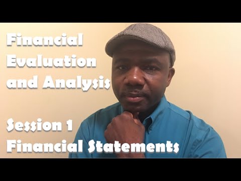 Financial Evaluation and Analysis: Session 1  "Financial Statements"