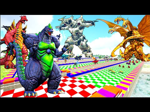 Ark Dinosaur Deathrun Vs Indoraptor Vs Spider T-rex - Ark Creature Survival Evolved