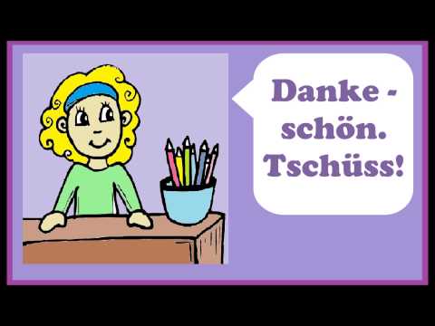 Deutsch lernen: Dialog im Schreibwarenladen (shopping - au magasin)