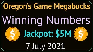 Today Oregon’s Game Megabucks Winning Numbers Wednesday 7 July 2021. Game Megabucks Drawing Tonight
