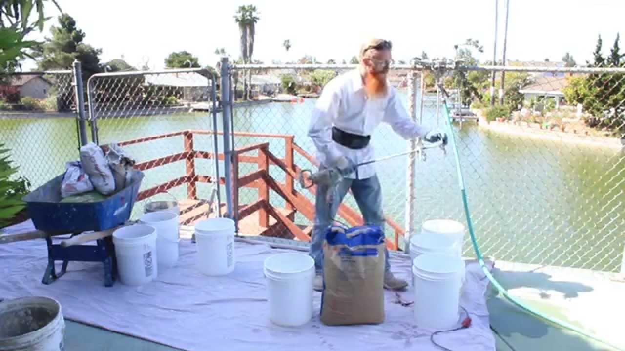 Mixing Structo-lite plaster in plastic buckets