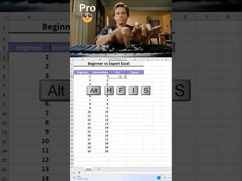 Beginner vs Expert Excel 💯 #excel #formula #shortcut