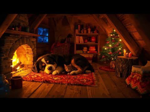 Cozy Winter Attic Ambience – Blizzard & Fireplace Sounds for Deep Sleep, Fall Asleep, from Insomnia