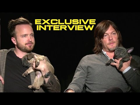 Aaron Paul and Norman Reedus Exclusive Interview with Puppies - TRIPLE 9 (2016)
