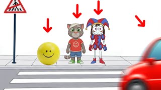 Who will get into an accident? Verity , Pomni , Tom the CAT