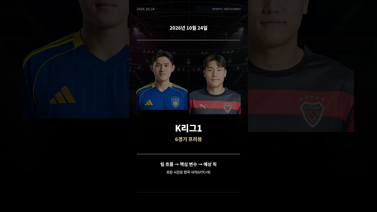 2026.10.24 K리그1 분석 | 울산 vs 포항 동해안더비·6경기 예상픽