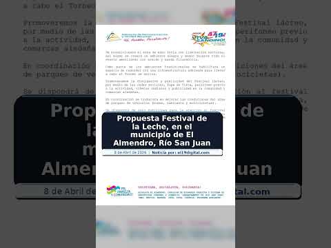 Propuesta Festival de la Leche, en el municipio de El Almendro, Río San Juan