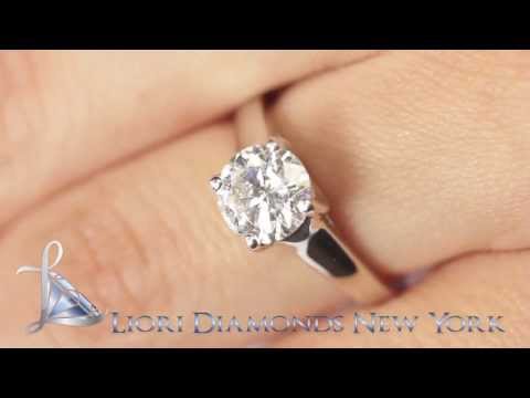 ER-SOLD-080 - 1.51 Carat E-SI3 Round Diamond Classic Solitaire Engagement Ring Set in Platinum