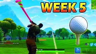 Descargar Mp3 De Fortnite Hit A Golf Ball From Tee To Green On - hit a golf ball from tee to green on different holes fortnite week 5