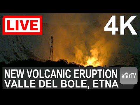 🔴 Live Now: Effusive Eruption in Valle del Bove, Etna Volcano in Italy
