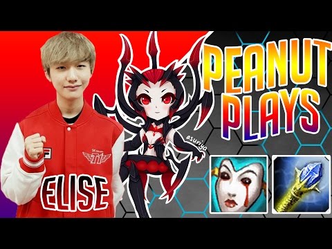 Peanut Plays Elise - SKT T1 Peanut Korean SoloQ Playing Elise Jungle - 2017 Patch 7.8