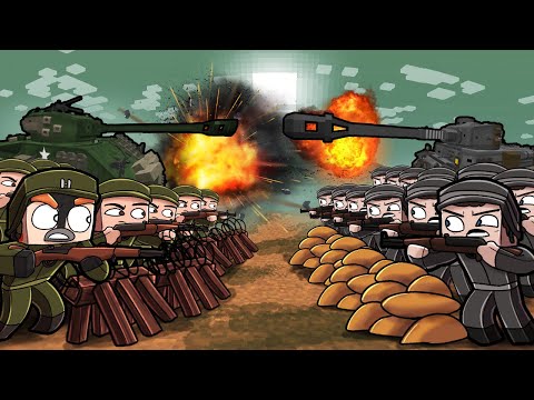 Epic Minecraft WW2 Map Wars: Allies vs Axis!