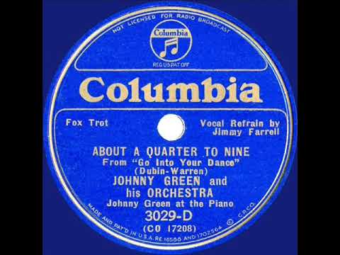 1935 HITS ARCHIVE: About A Quarter To Nine - Johnny Green (Jimmy Farrell, vocal)