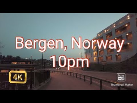 4K Evening walk with calming music. Bergen Norway