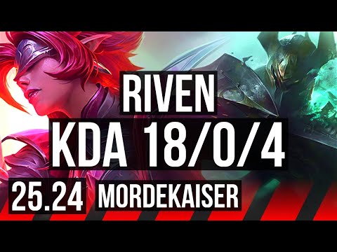 RIVEN vs MORDEKAISER (TOP) | 18/0/4 | EUW Master | 25.24