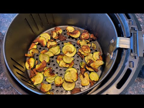 Air Fryer Zucchini Chips Recipe - Keto No Breading - Turn Zucchini Into Healthy Crispy Chips!