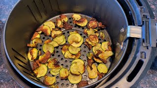 Air Fryer Zucchini Chips Recipe - Keto No Breading - Turn Zucchini Into Healthy Crispy Chips!