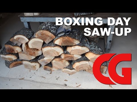 Cutting Up Cherry Logs Into Bowl Blanks