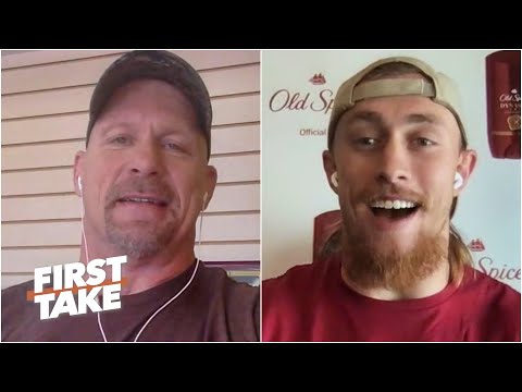 喬治-基特爾與冷酷的史蒂夫-奧斯汀（Steve Austin）交談時，得到了充分的肯定。 (George Kittle gets amped talking to Stone Cold Steve Austin | First Take)