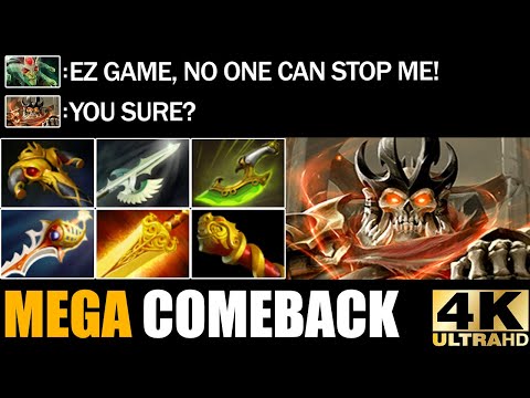 Insane Crit Damage Wraith King Show Medusa Who Is The Boss - Epic Mega Creeps Comeback Dota 2