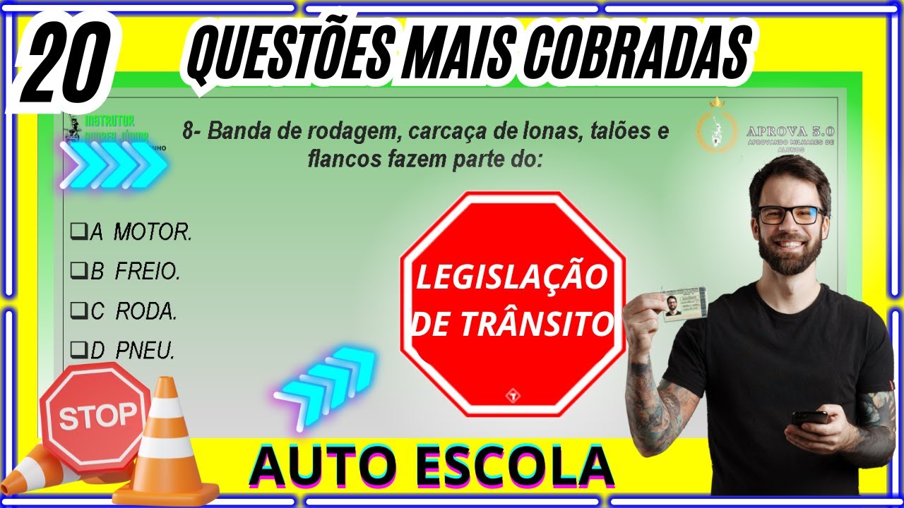 20 QUESTÕES ATUALIZADAS da prova do DETRAN, SIMULADO DO DETRAN 2024