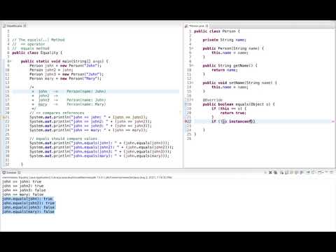Java Tutorial: The Equals Method