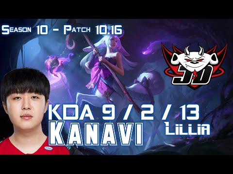 JDG Kanavi LILLIA vs LEE SIN Jungle - Patch 10.16 KR Ranked