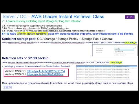 IBM Spectrum Protect 8.1.15 AWS Glacier Instant Retrieval support – Demo