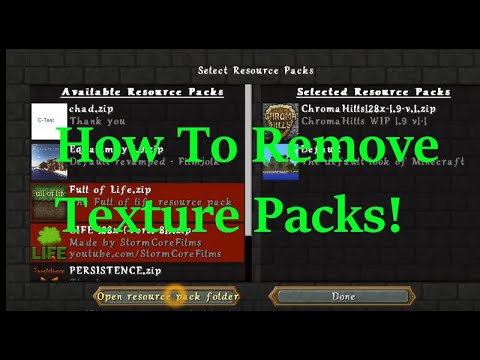How to Remove a Resource Pack in Minecraft (Delete a Texture Pack)- Minecraft