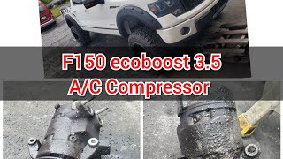 How To Replace A Ford F150 3.5L Eco Boost A/C Compressor #Ford