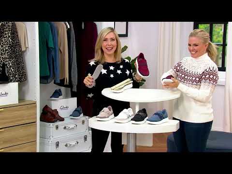 Clarks Cloudsteppers Slip-On Knit Sneakers - Ezera Run on QVC